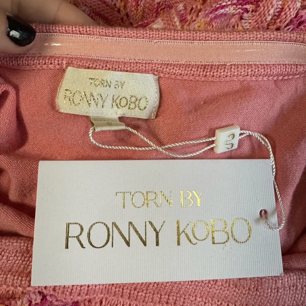 Torn by Ronny Kobo Tasha Pink Chevron Knit Maxi Dress – Size Small NWT - Picture 1 of 7